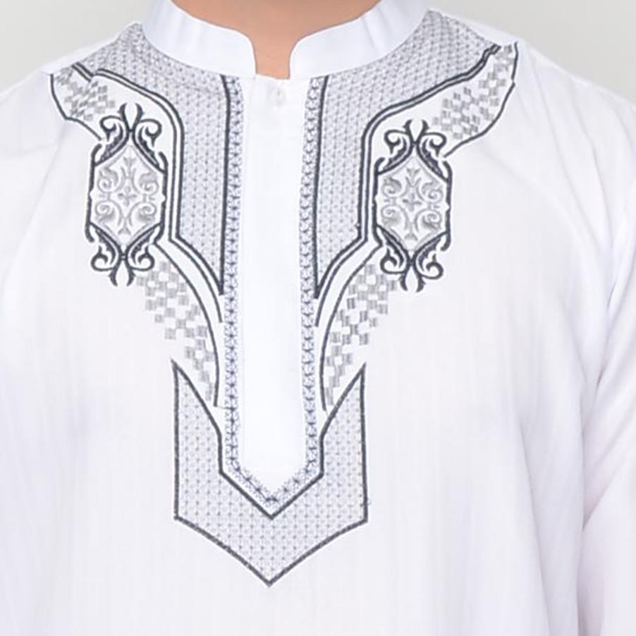 ✤ Jubah Gamis Pria Al Haramain Dewasa Bordir Putih Hitam Panjang Pendek Murah ☺