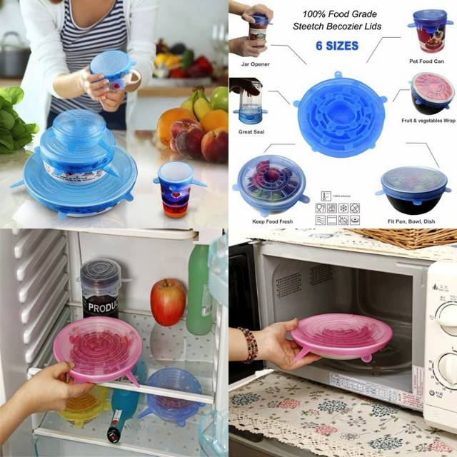 Silikon Penutup makanan/cover food isi 6