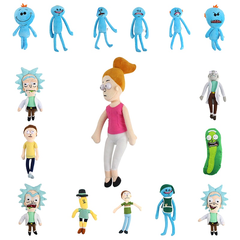 Morty Plush Rick Mainan Meeseeks Poopybutthole Summer Jerry Pickle Doll Boneka