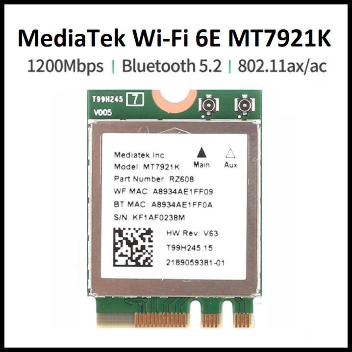 Mediatek Wifi 6E Mt7921K Wireless Card Bluetooth 5 M.2 Ngff Mt7921 Ax