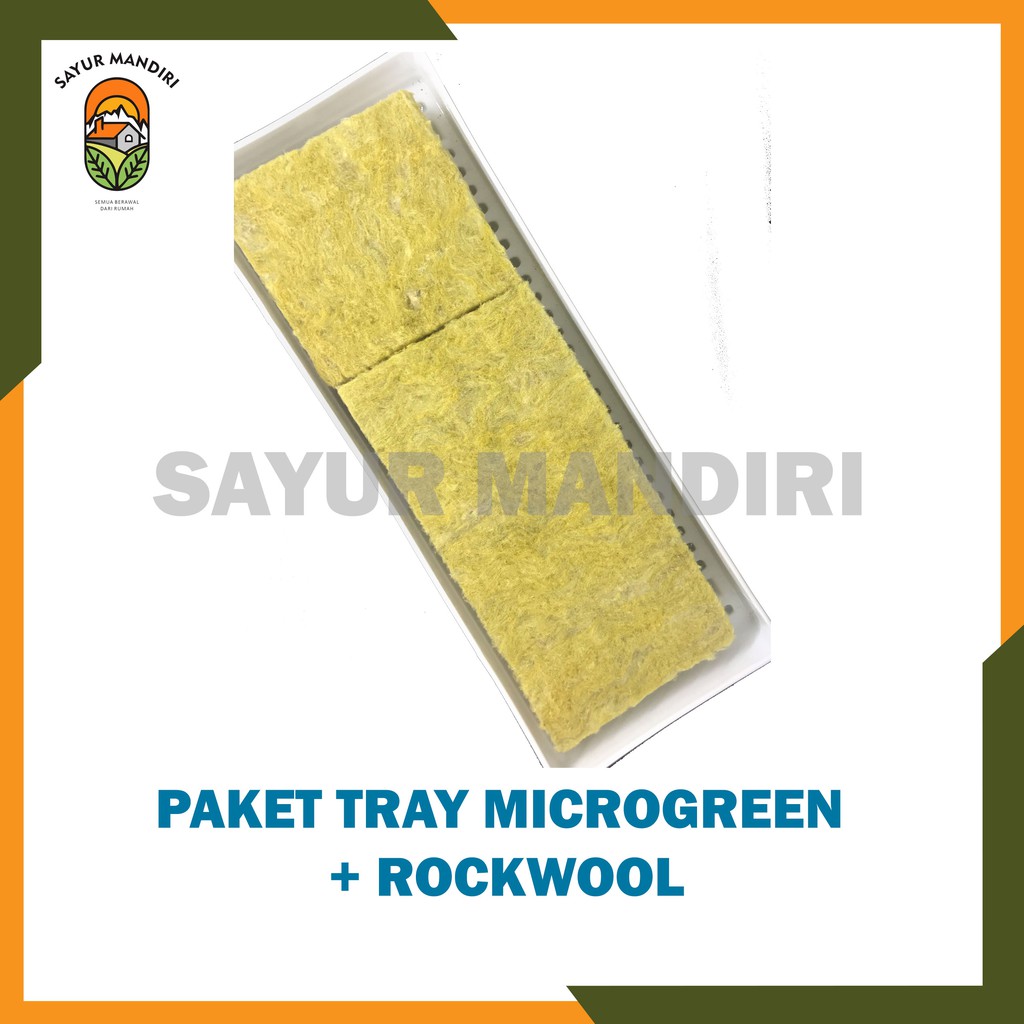 Paket Tray Microgreen + Rockwool