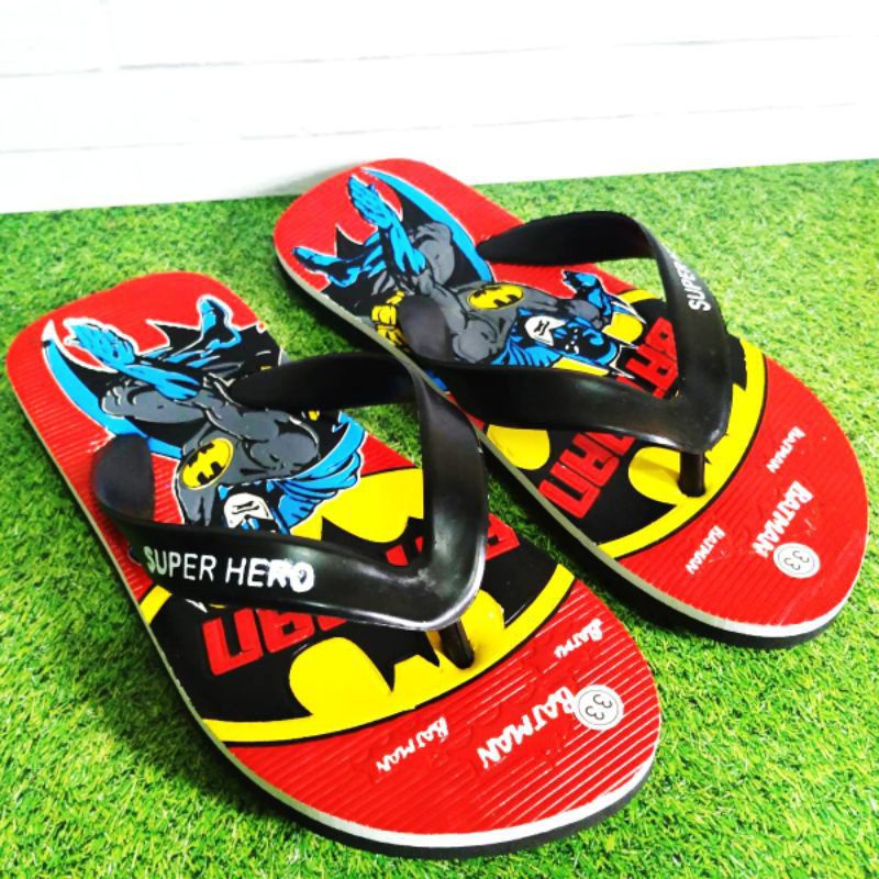 [Size 21-35] Sandal japit anak cowok 2-8 TAHUN karakter superhero BATMAN/ sendal jepit anak laki / sandal anak anak cowo / sendal jepit anak