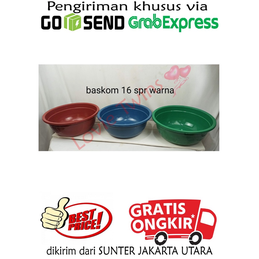 Jual Baskom 16 BAK AIR 16 LITER PLASTIK FOOD SAFE bakom plastik