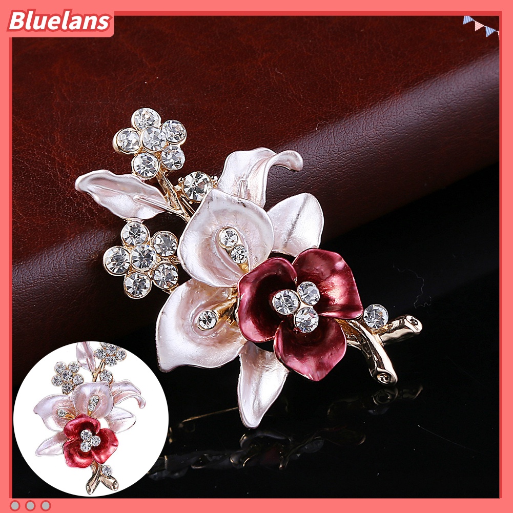 Bluelans Shiny Rhinestones Flower Jewelry Women Girls Fashion Scarf Shawl Brooch Pin