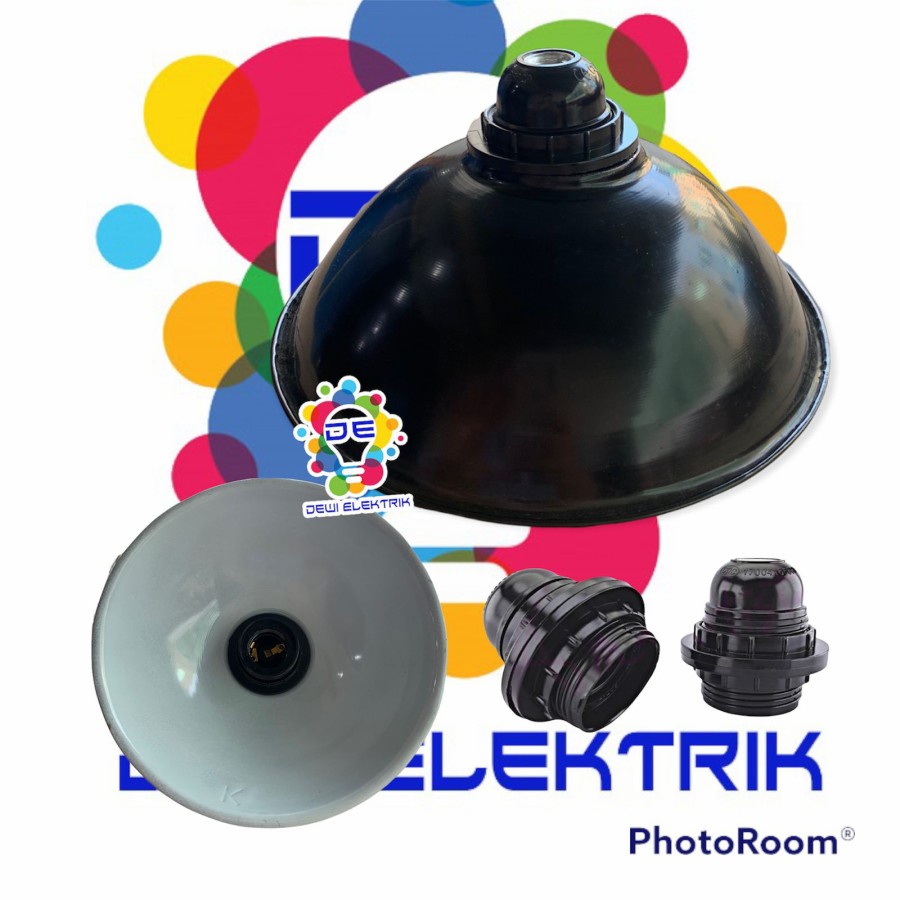 Kap Lampu Gantung WD Mini Hitam + Fitting jerman e27