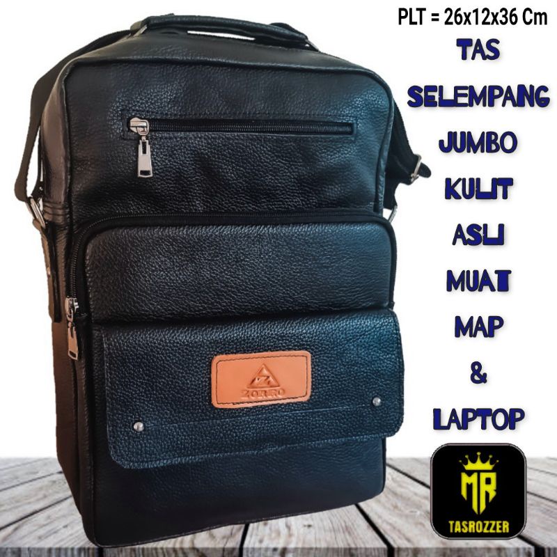 Tas kantoran kulit asli Garut muat map dan laptop