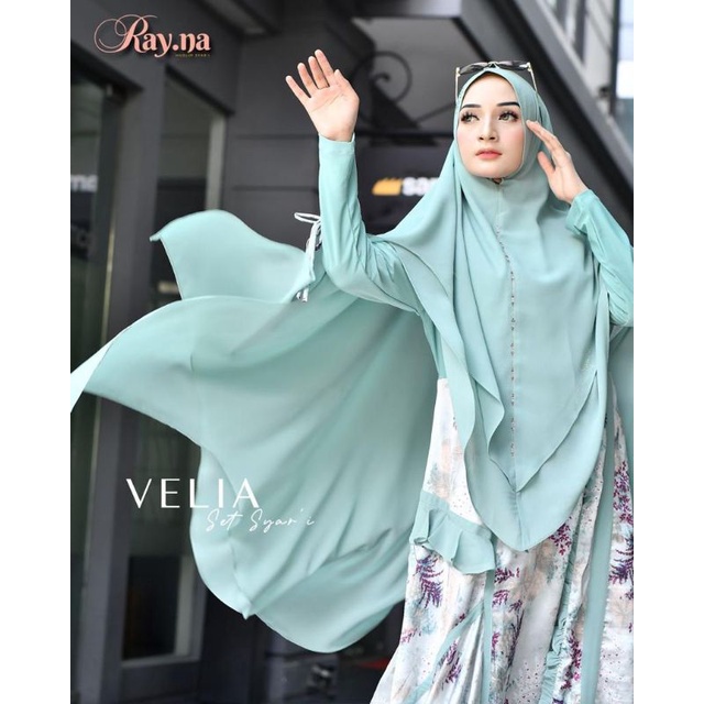 GAMIS WARNA MINT PREMIUM / VELIA SET SYAR'I BY RAYNA / GAMIS WANITA TERBARU