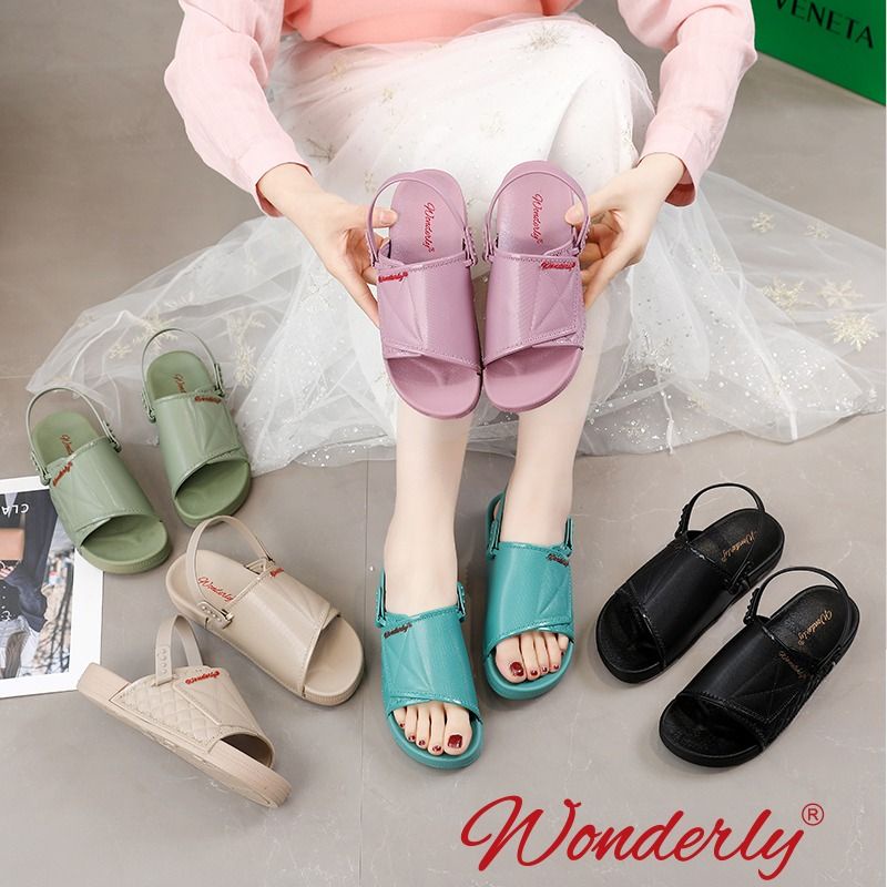 2027-2 [WONDERLY] Sandal Wanita 2 in 1 Jelly Sendal Wanita Wonderly Sandal Tali