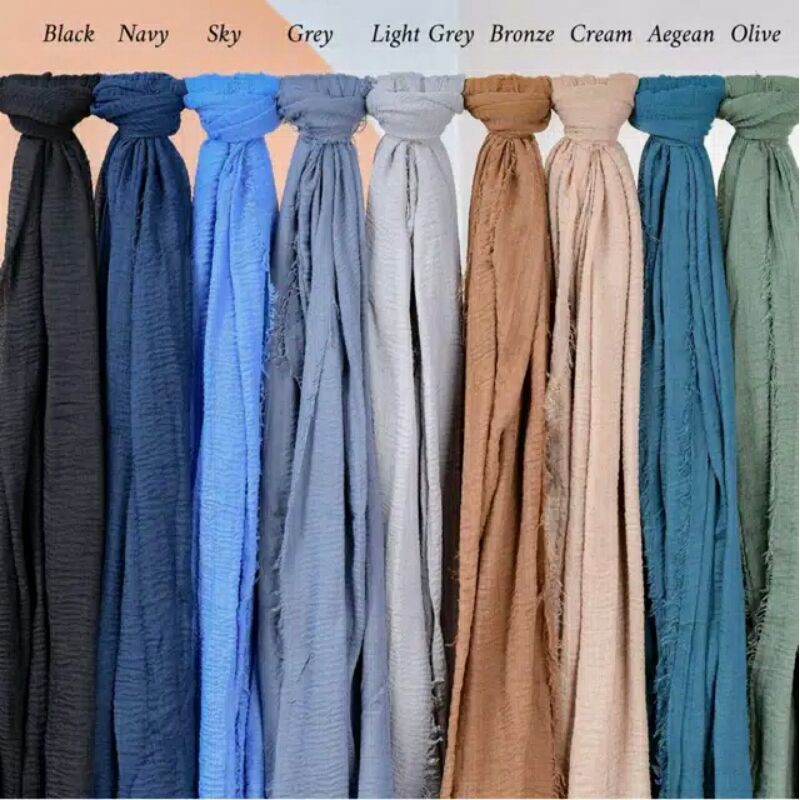 pashmina crinkle crimp cotton/ pashmina kusut ombre rawis