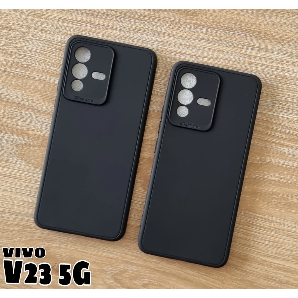 Case Vivo V23 5G 6.44 Inchi 3D Camera Black Anti Selip Oem Anti Crack AutoFocus Slim fit