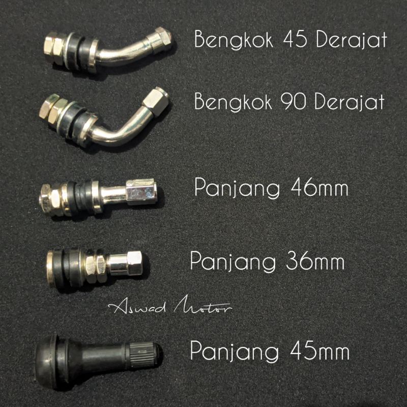 Pentil Tubles Besi Stainlies Panjang Pendek Bengkok / Pentil Tubeles karet Panjang Karet pendek / Pe