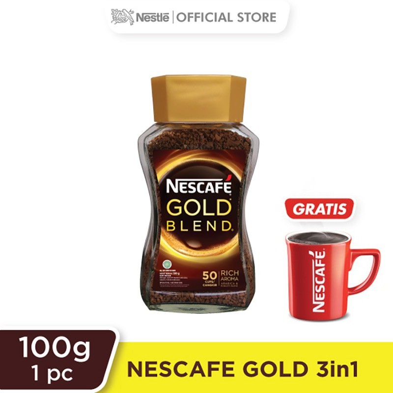 

PROMO NESCAFÃ‰ GOLD KOPI INSTAN KOPI HITAM 100G JAR GRATIS RED MUG TERMURAH