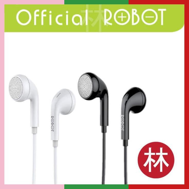 Robot Re601 Flat Wired Earphone Lightweight Design Putih