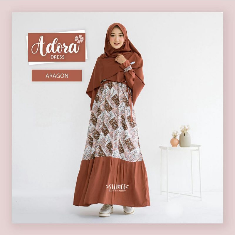 BAJU GAMIS DRESS PAKAIAN ADORA DRESS BY SILMEE ORIGINAL BRANDED ORI PREMIUM QUALITY BUSUI MENYUSUI R