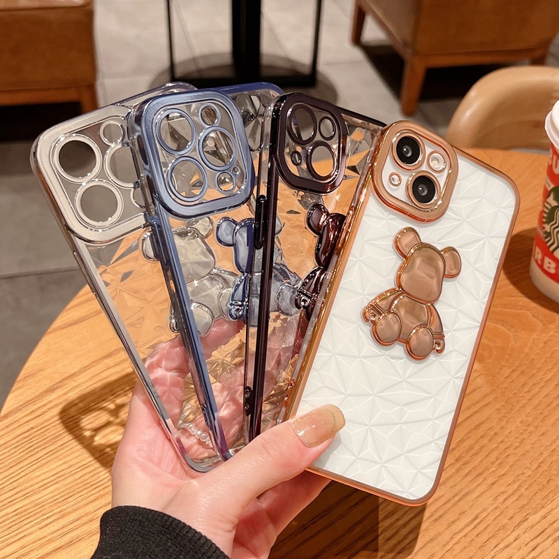 Soft Case Motif Violent Bear Untuk IPhone 13 12 11 Pro X XS MAX XR 7 8 Plus