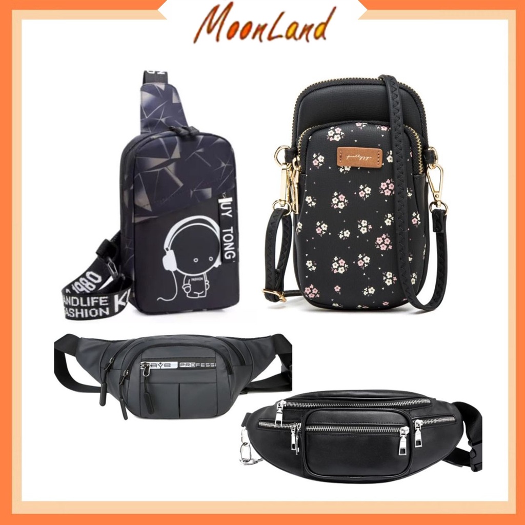 MoonLand Waistbag Pria Tas Pinggang Selempang