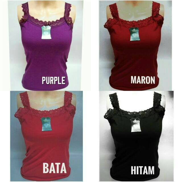 Tangtop Renda Wanita Polos Ukuran Standart  Fit XL Camisol Supersoft Standart All Size Tanktop Cewek