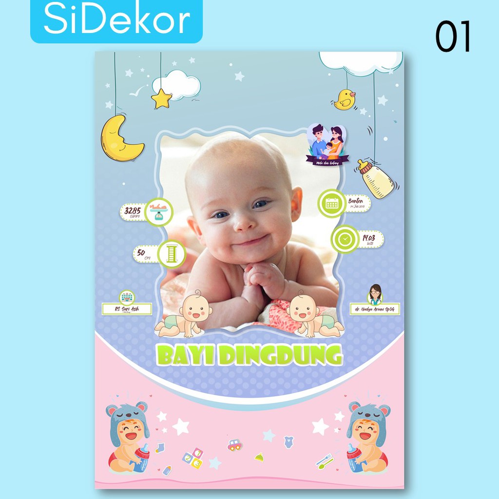 BABY PROFILE SIDEKOR UNTUK  KADO  BAYI  PEREMPUAN  DAN LAKI 