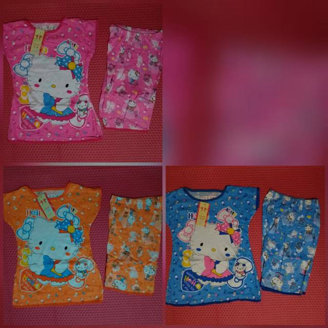 Piyama Kaos Impor 3/4 (Pilih Warna)