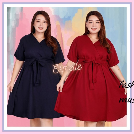 Dress Jumbo Bigsize Ld 142-160 Wanita Big Size Besar Murah Ld 120 Cm Dress Wanita Jumbo / Gaun Pesta
