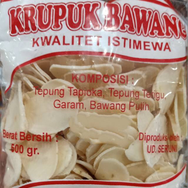 

KERUPUK BAWANG SERUNI 500 GRAM