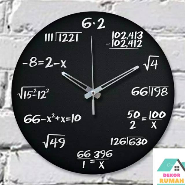 Jam Dinding Motif Rumus Matematika