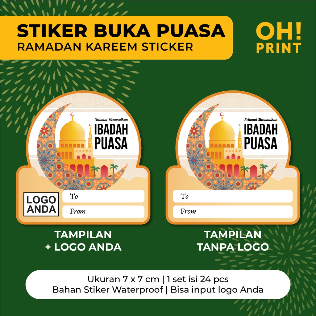 

Stiker Selamat Berbuka Puasa | Stiker Buka Puasa | Ramadan Kareem Sticker Custom Logo Anda