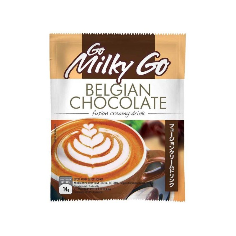 

Milky Go belgian chocolate 14 gr - susu bubuk sachet - minuman creamy ala cafe - bubuk coklat