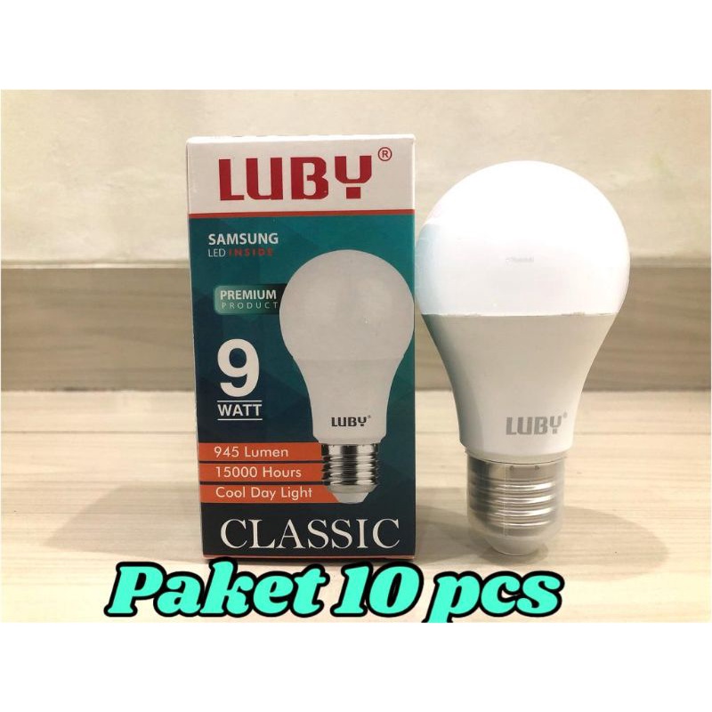 BOHLAM LED LUBY CLASSIC CAHAYA PUTIH PAKET 10 PCS 9 WAAT