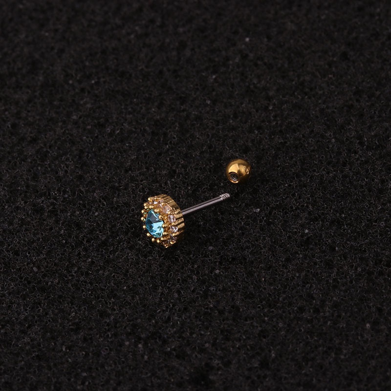 1Pc Colorful CZ Flower Moon Satr Cartilage Helix Tragus Conch Rook Lobe Screw Back Earring Stud