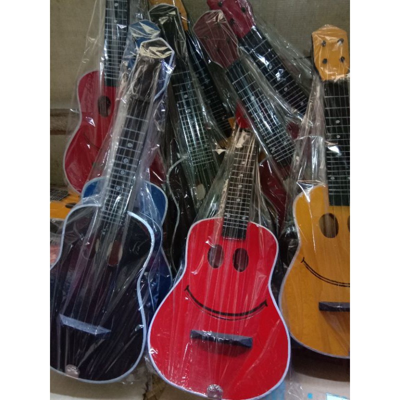 Gitar kayu mainan smile ukuran standart