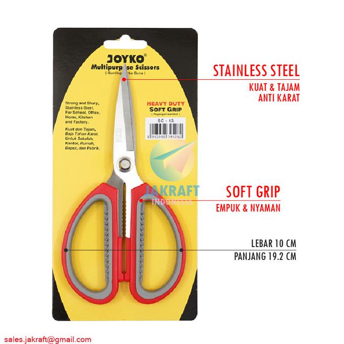 

Big Sale Gunting Kertas Kain Kardus Tebal JOYKO SC-13 HD Soft Grip Gagang Empuk Big Sale