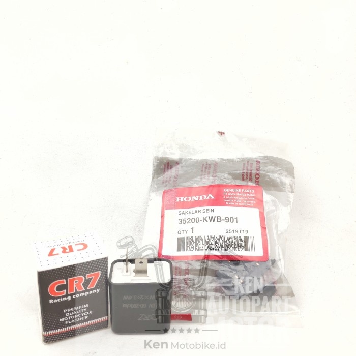 PAKET Termurah Flasher CR7 + Tombol Sein Hazard Motor  Beat Vario