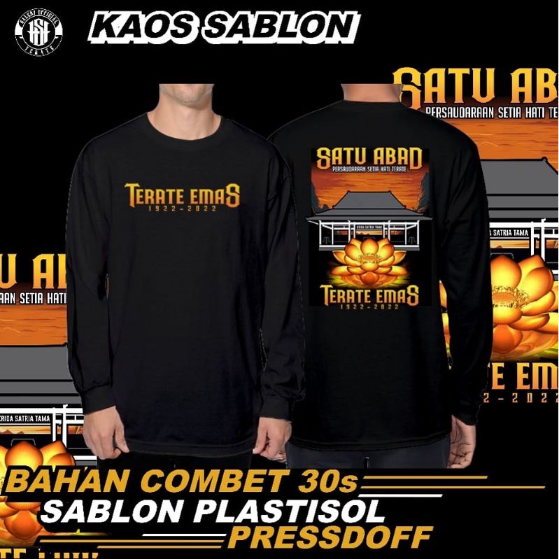 KAOS SATU ABAD PSHT // KAOS SATU ABAD LENGAN PANJANG // KAOS TERATE EMAS LENGAN PANJANG // KAOS PSHT