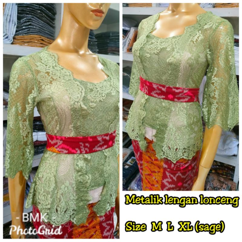 Kebaya Jadi Brokat Prancis Metalic Renda Full Pinggiran Terbaru