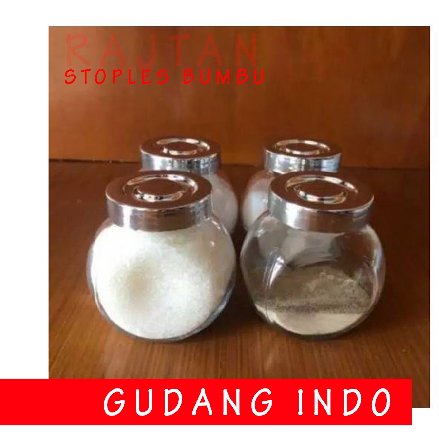 4 bh TOPLES KECIL wadah bumbuRAJTAN / STOPLES BUMBU kaca TEMPAT BUMBU KACA