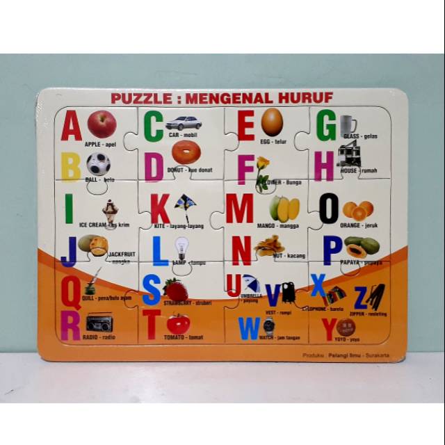 Puzzle / Puzle / Puzel / Pazle Huruf Abjad - Mengenal Huruf Besar