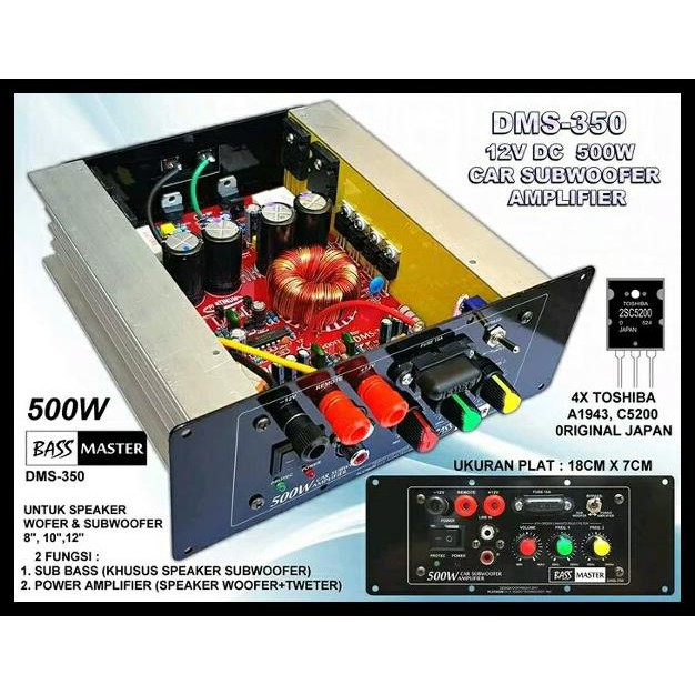 Power Monoblok subwoofer dms 350 super bass 500 watt