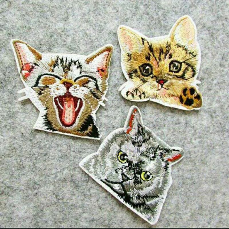 Patch Iron Bordir Kucing