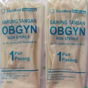 Sarung Tangan Obgyn Non Steril SunMed panjang 56cm Kemenkes AKD