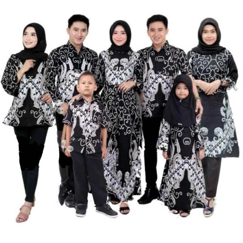 Baju batik Batik  Pria Gamis Batik Couple Keluarga • Sarimbit Batik • TERLENGKAP • ulir putih