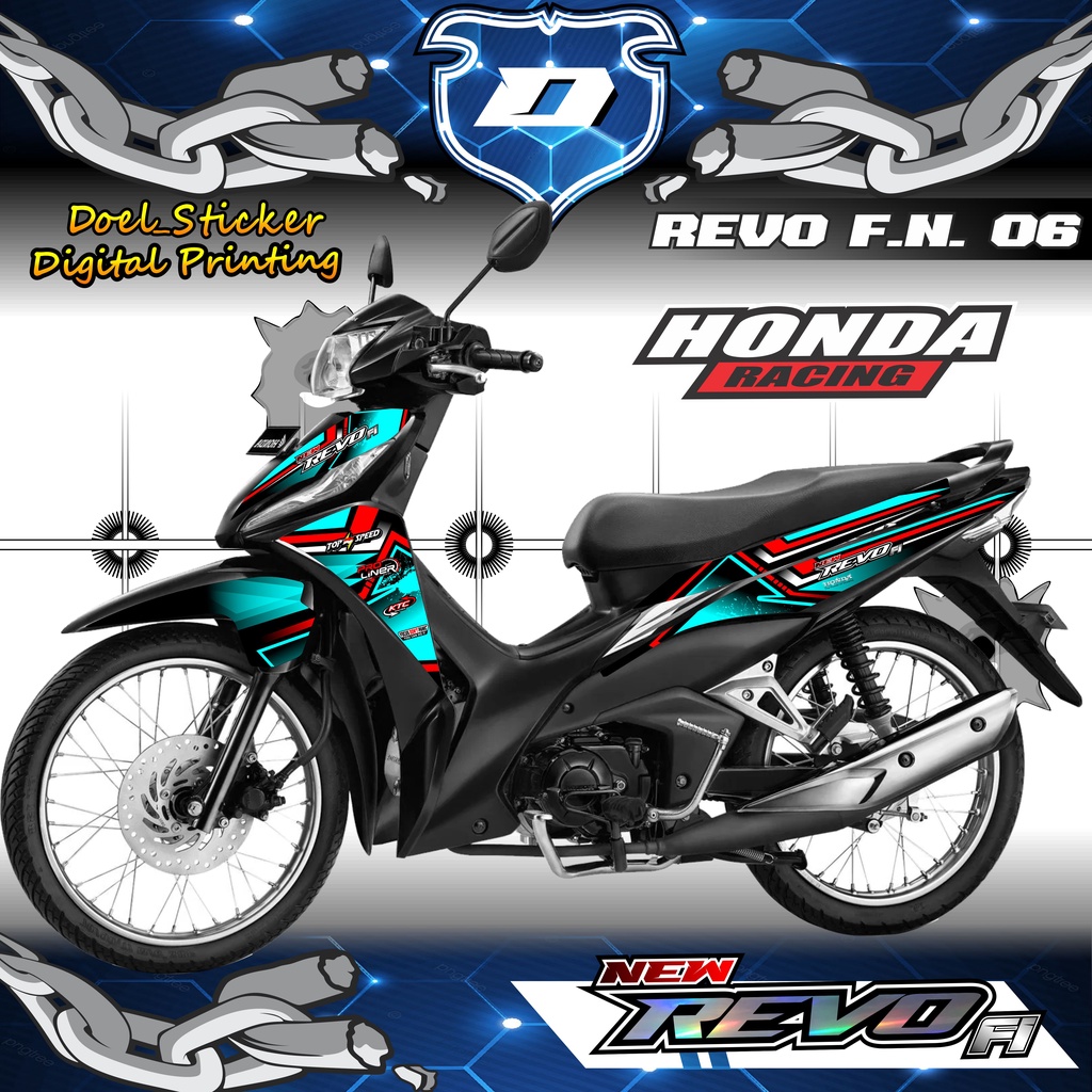 Sticker Striping REVO FI NEW / REVO FIT injeksi List Variasi Hologram , Crome Doel  006