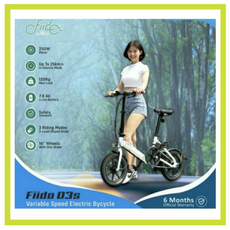 Fiido Electric Bike D3S Variable Speed Bicycle Sepeda Lipat Listrik