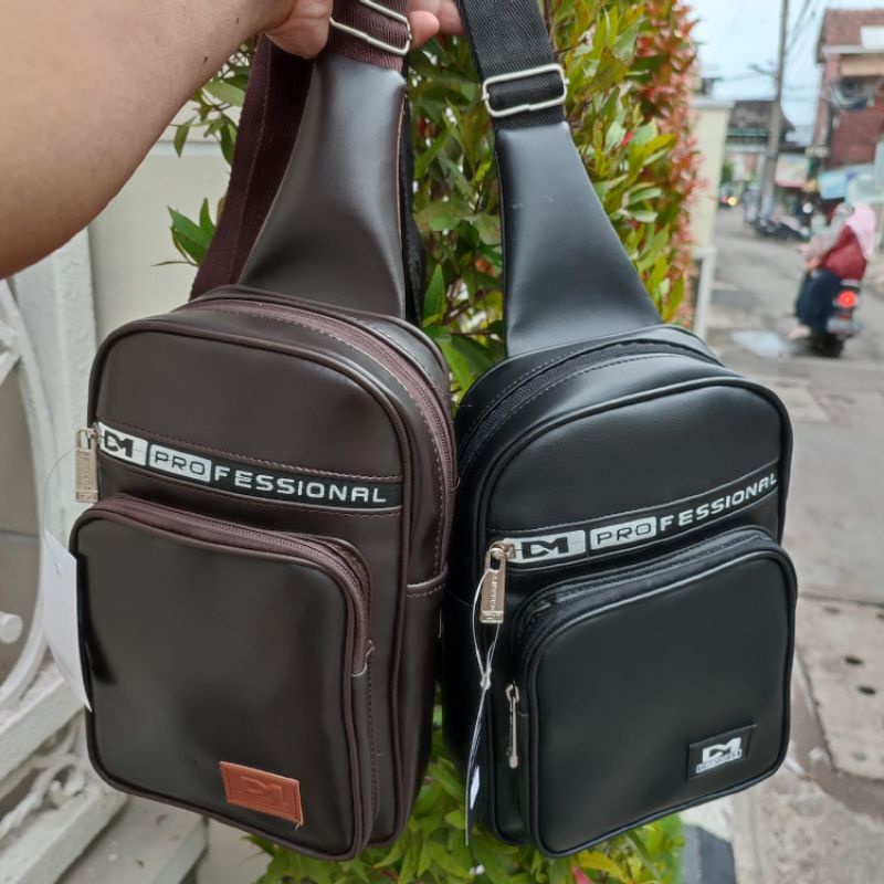 Big Size Waist Bag Pria ORIGINAL DM TAS PRIA KULIT PU SINTETIS - TAS SELEMPANG PRIA TAS DADA DM