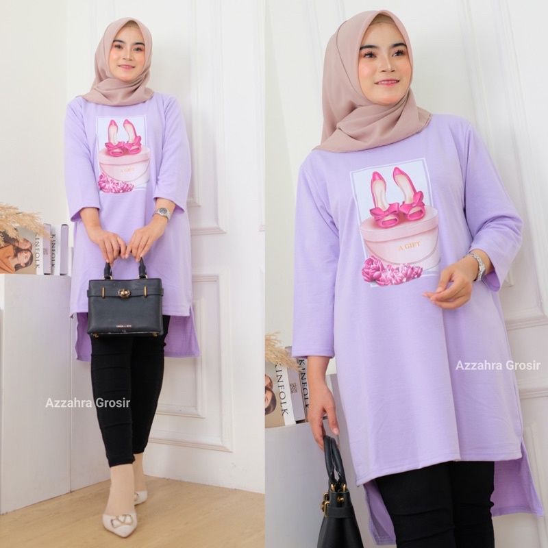 Gift Tunik - Tunik Jumbo Babyterry Spandex Print DTS LD110 Oversize Tangan 7/8 / 366-6933