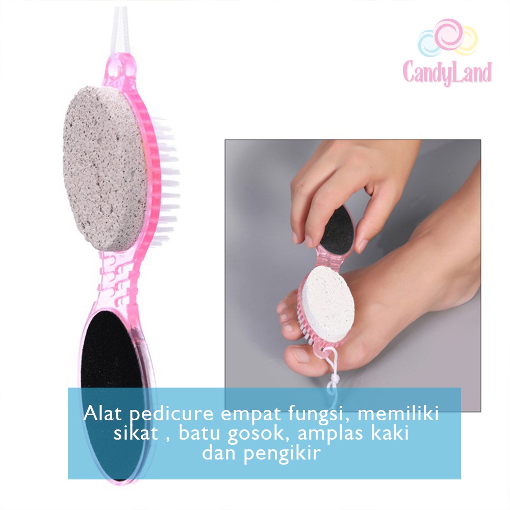 Sikat Alat Gosok Kaki Kapalan Penghalus Kulit Kaki Pedicure Paddle Brush 4 In 1