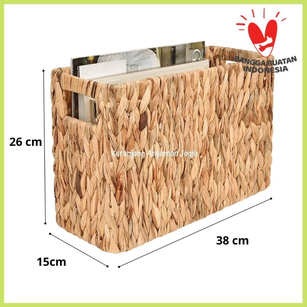 

( New ) Keranjang Buku Majalah /Magazine Holder / Tempat Buku majalah / Box File Anyaman Enceng
