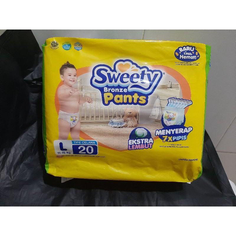 Pampers Sweety Bronze OverNite Pants Popok Bayi L20 pcs