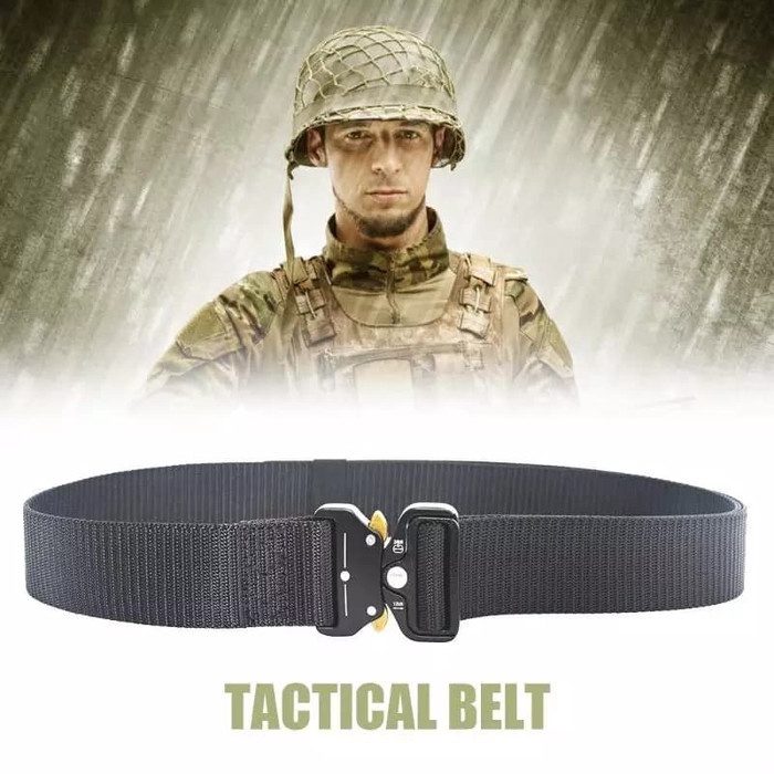 Ikat Pinggang Army Tactical Belt Nilon Kepala Gesper Metal Adjustable