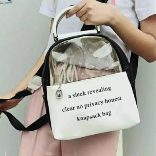 Tas ransel Transparan wanita/Tas gendong Korean style